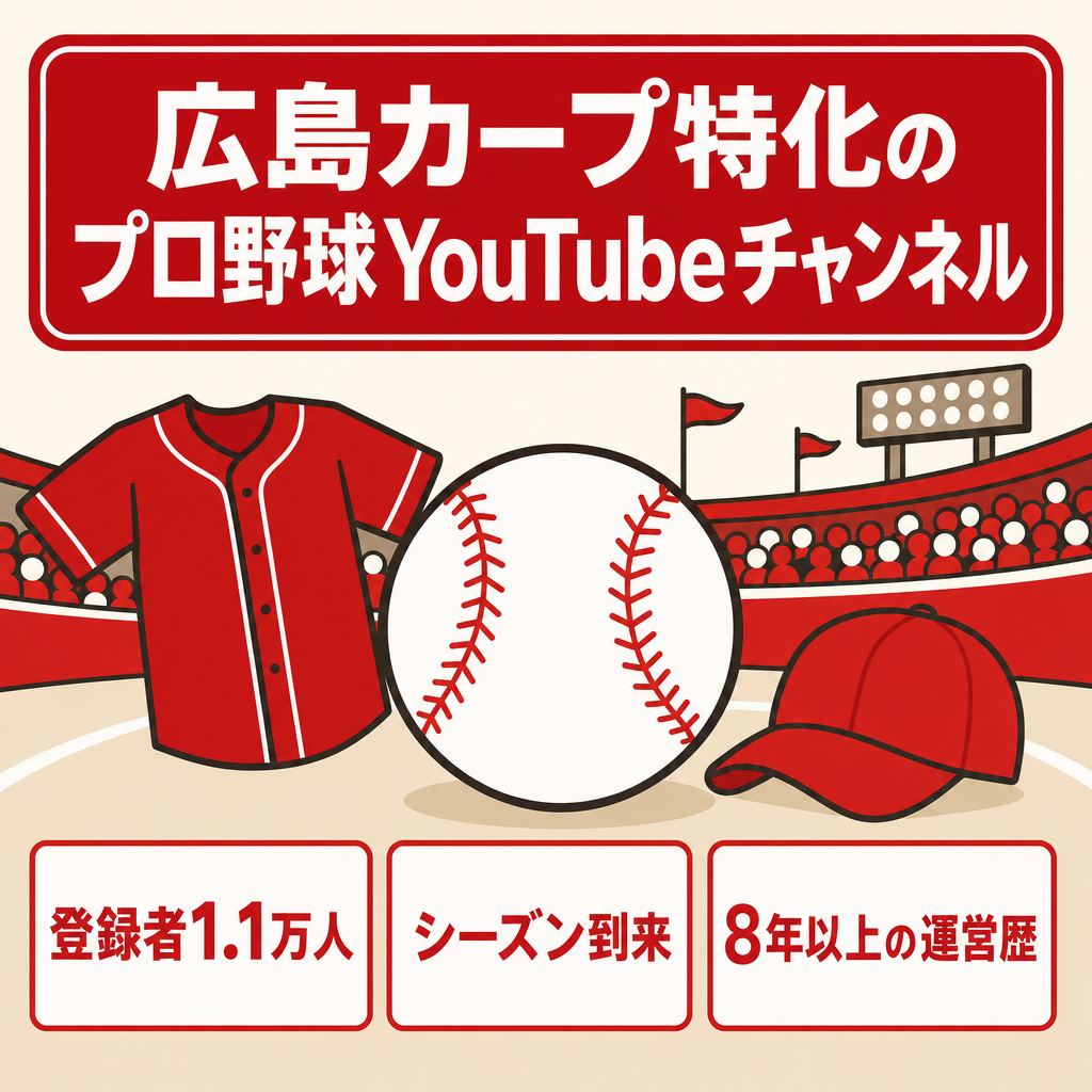 訳あり：【CH登録者1.1万人】プロ野球系(広島カープ)のYouTuberになりたい人向けチャンネル