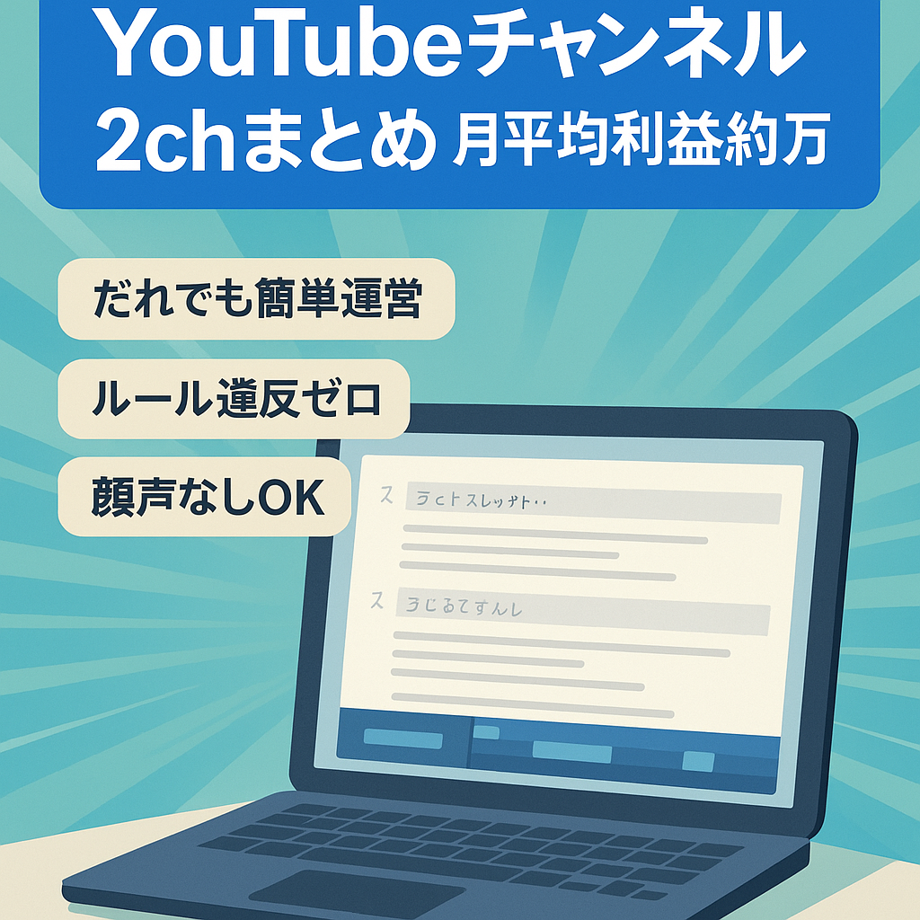 【Youtubeチャンネル】2chまとめ系　月平均利益約3万
