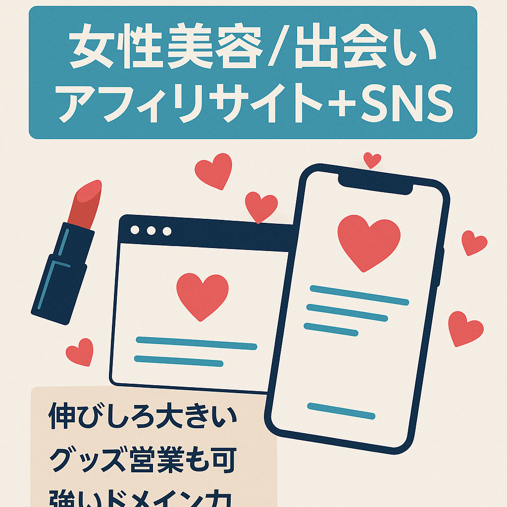 女性の美容や性、出会いに関連するアフィリエイトサイト【情報サイトとTwitterアカウント付き】