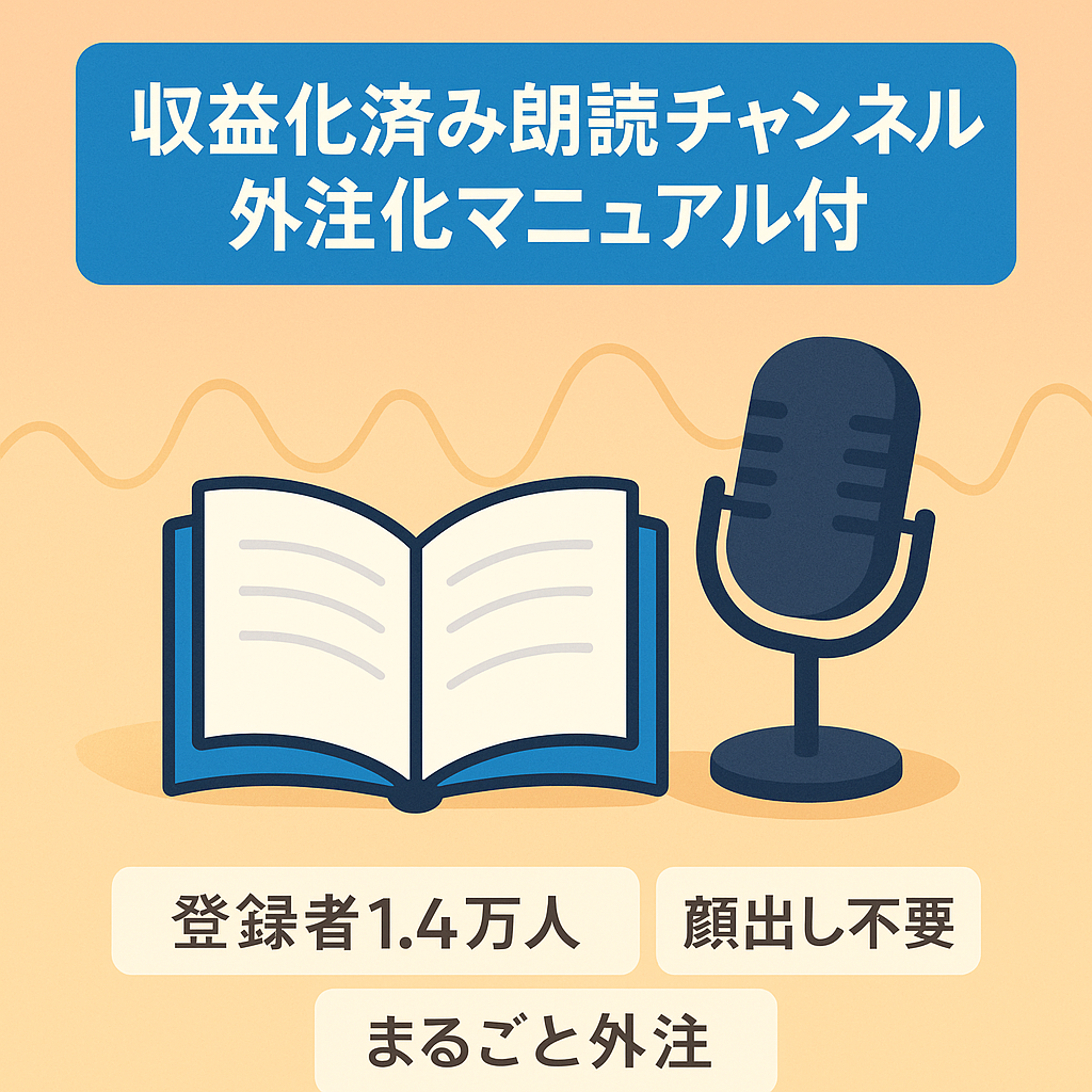 【収益化済み！チャンネル登録者1.4万人】顔出し不要の朗読チャンネル！※外注化マニュアル付き