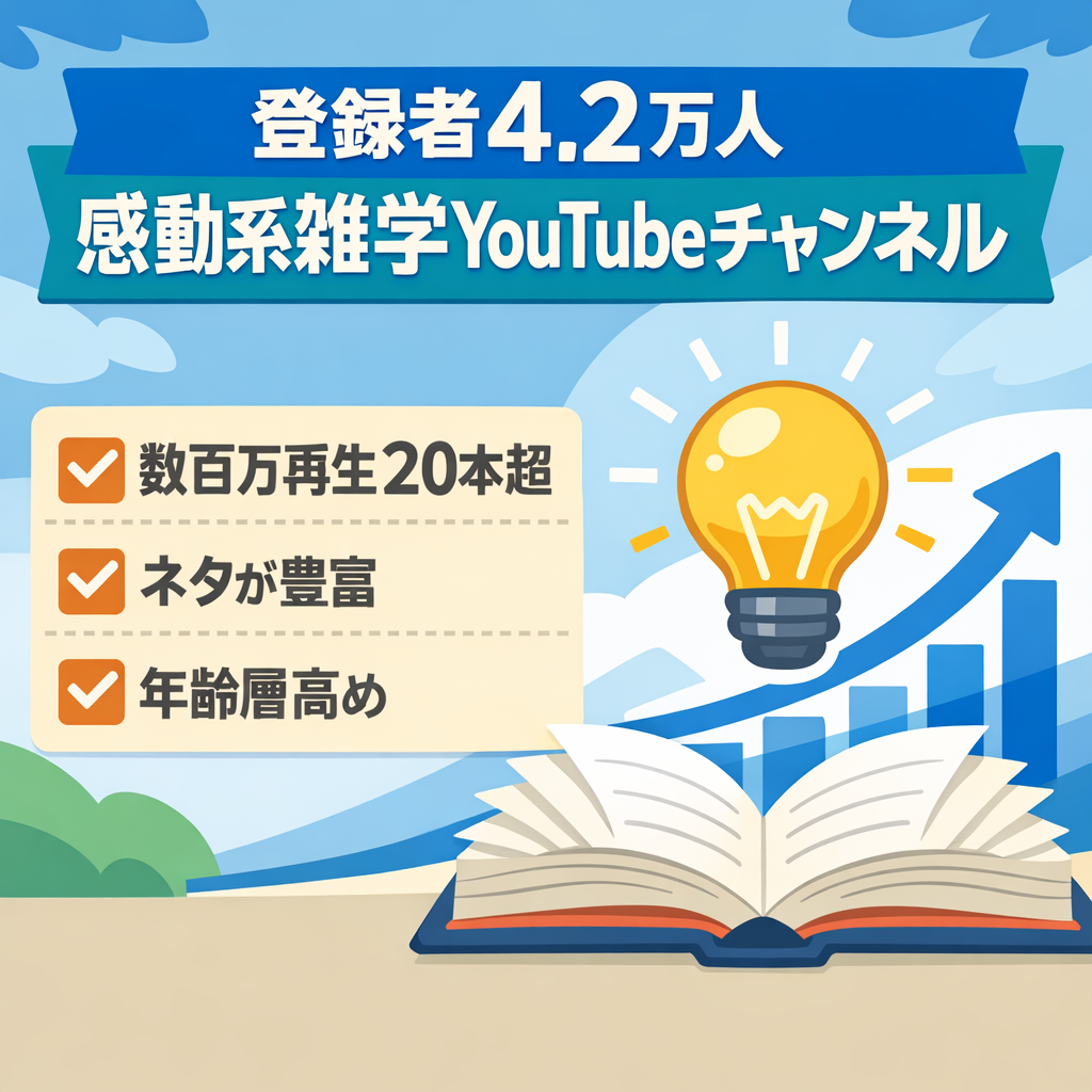 【登録者4.2万人】トレンド・感動系雑学ch。数100万再生20本以上！