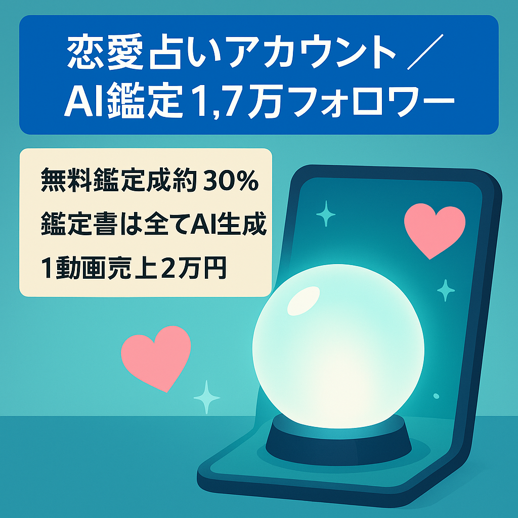 【フォロワー17000人以上】AI鑑定でアップセルが決まる恋愛占いアカウント