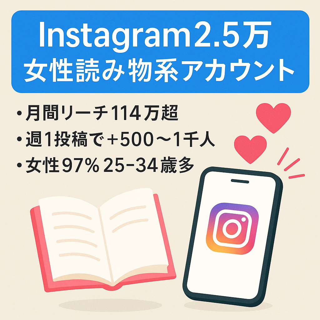 【Instagramフォロワー2.5万人】女性向け読み物系アカウント