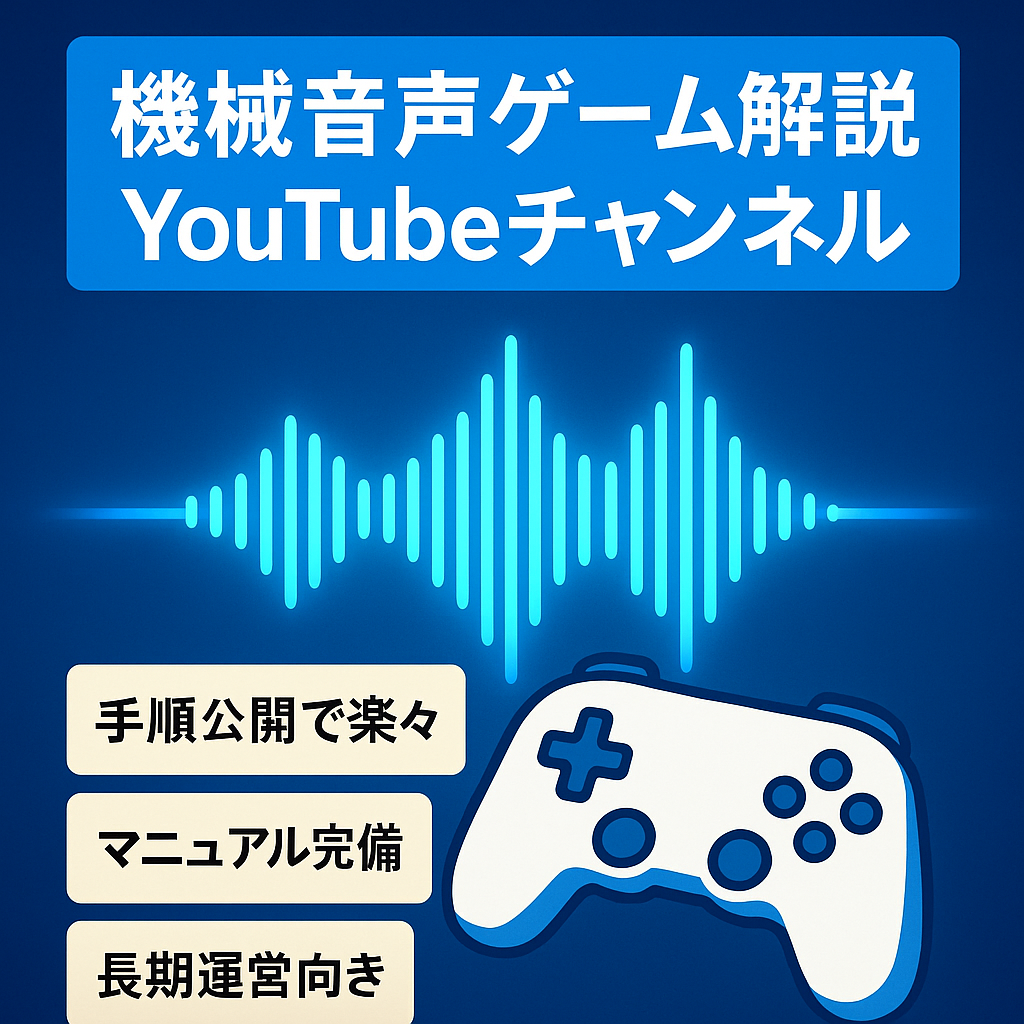【12月利益16万】ゲーム系機械音声解説YouTubeチャンネル(ゲーム機材、収録済み素材、マニュアル譲渡)
