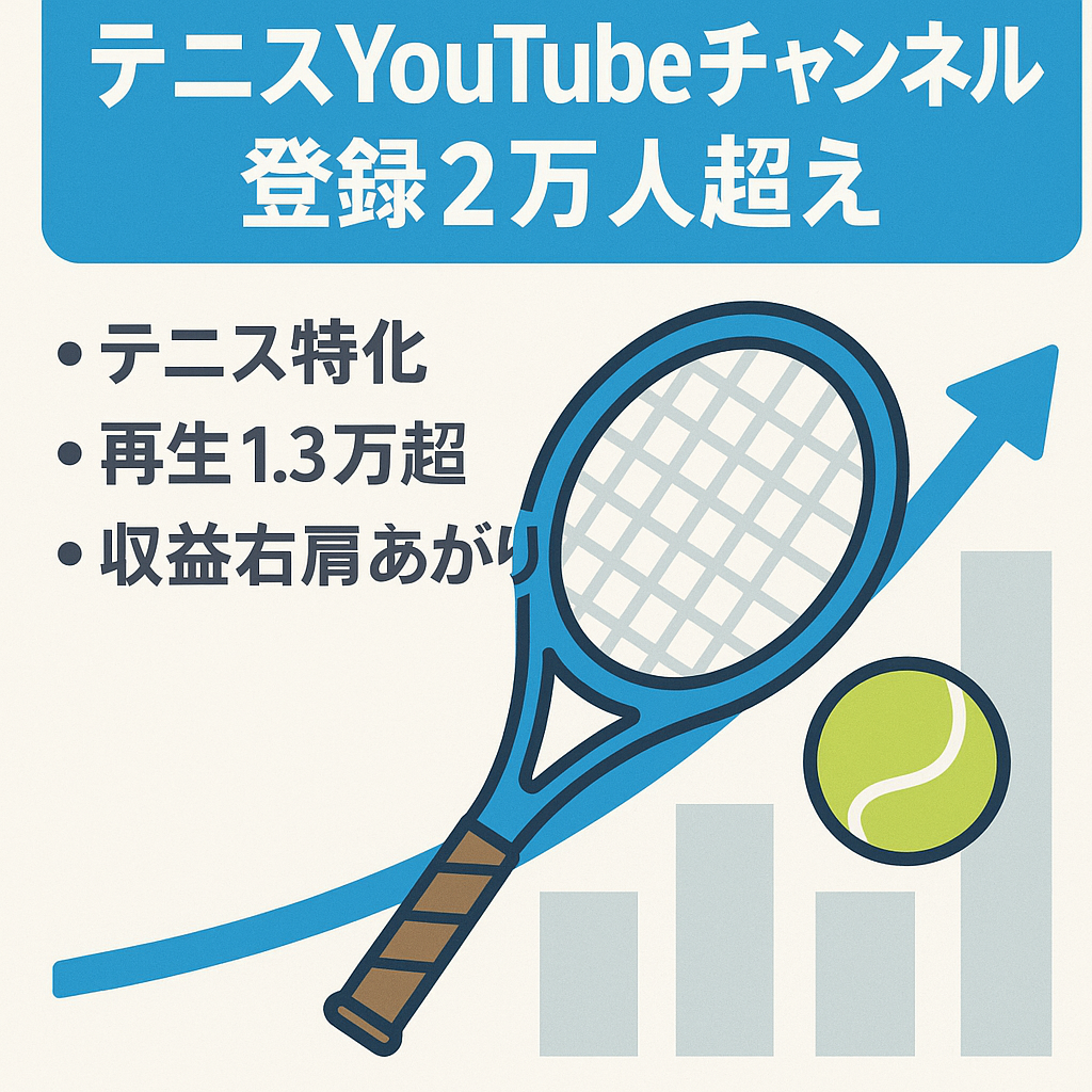 【チャンネル登録2万人超え】収益右肩上がりのテニスチャンネル