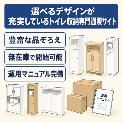 選べるデザインが充実しているトイレ収納専門通販サイト