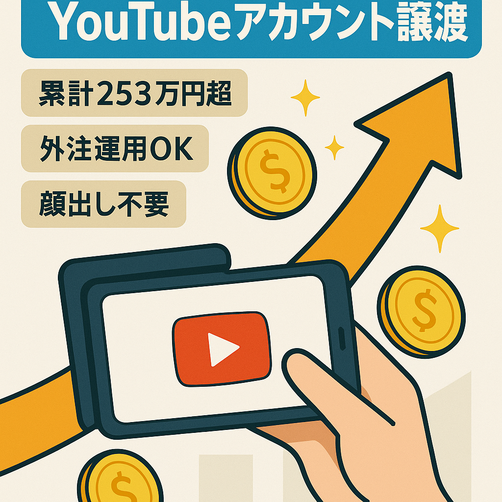 【チャンネル登録者1.4万人越え/過去合計収益253万円以上】顔出し不要のスカッと系YouTubeのアカウント譲渡！【値段交渉歓迎！】