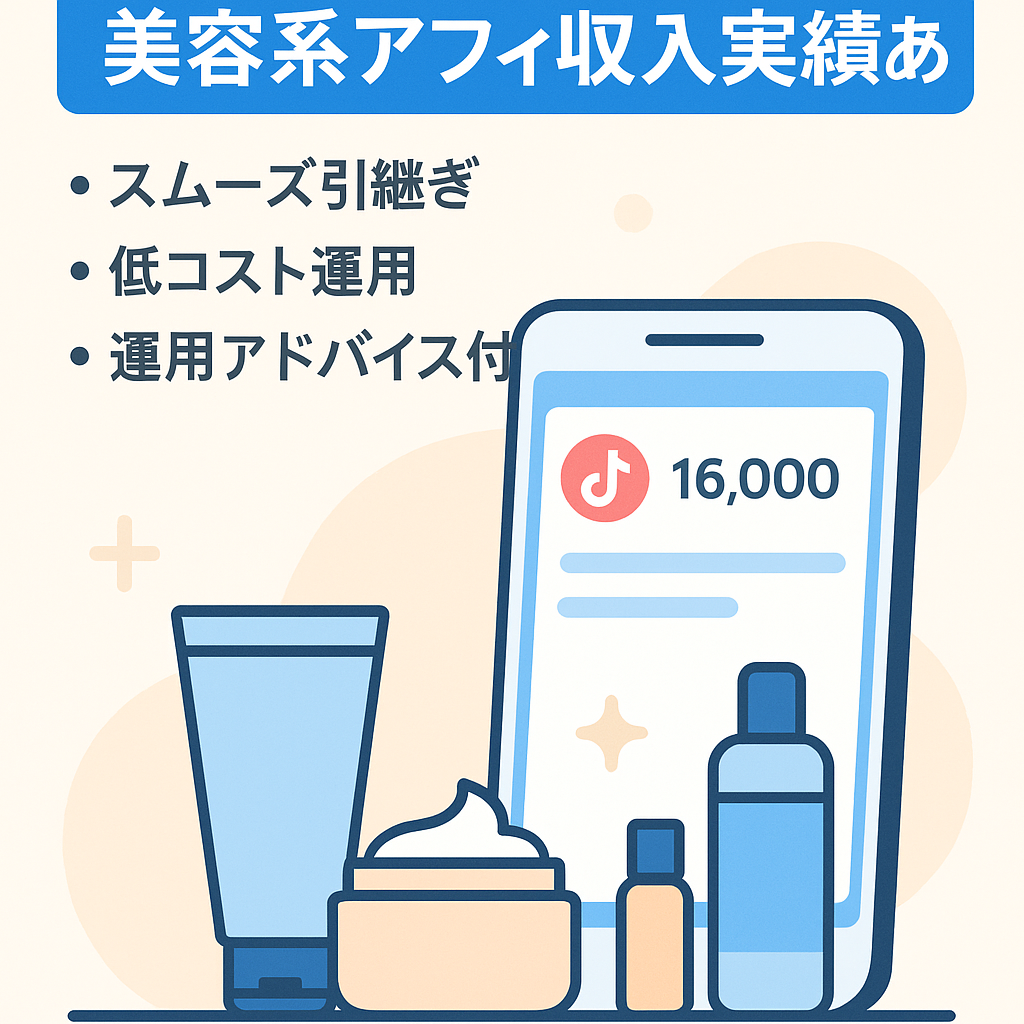 【TikTok1.6万フォロワー】美容系アフィ収入実績あり