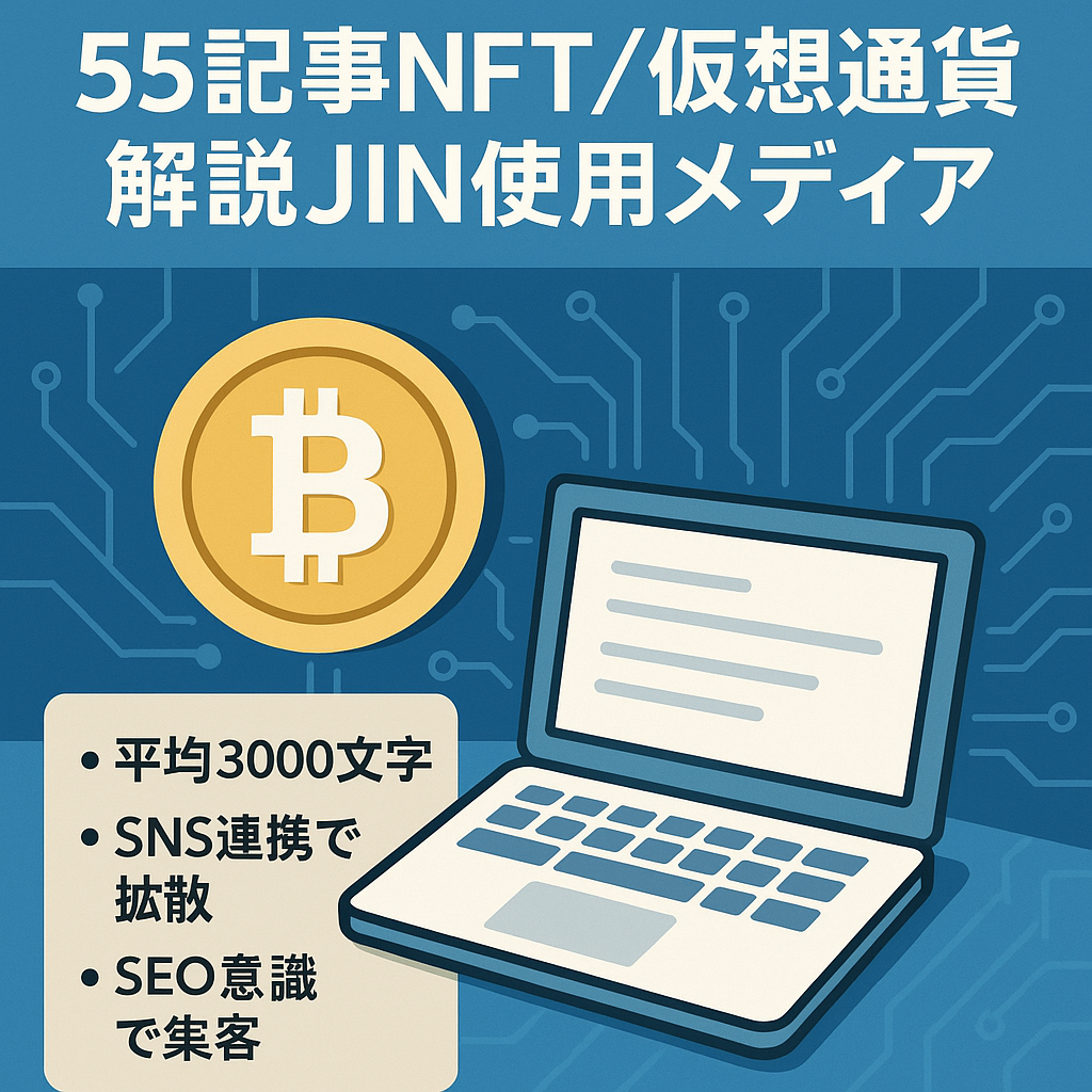 【JIN使用55記事】NFT・仮想通貨の事が分かりやすく丁寧に解説されたメディア