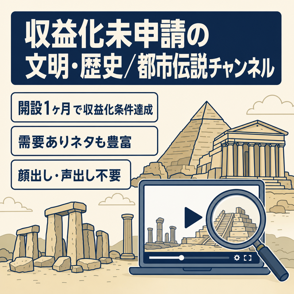 【収益化条件クリア済み】未申請のクリーンch 文明・歴史雑学、都市伝説チャンネル