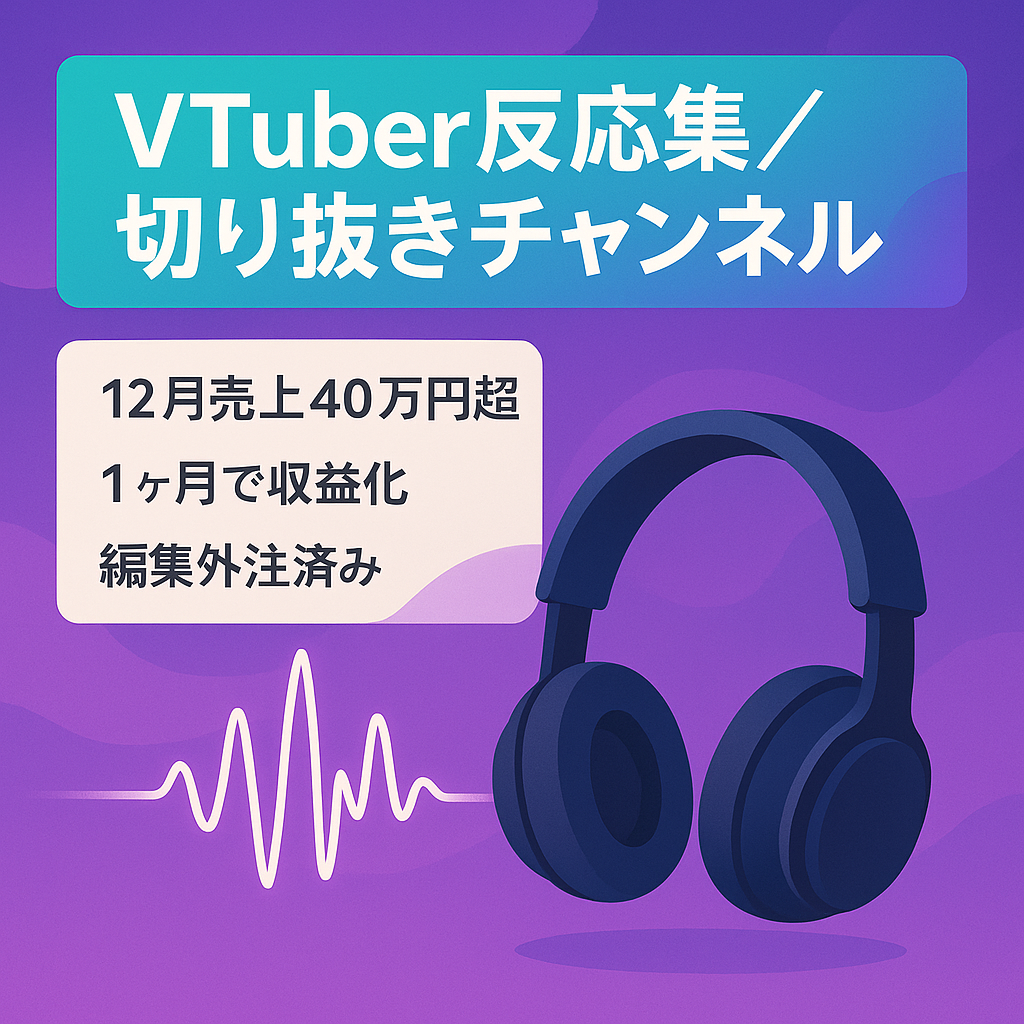 切り抜き：【運用1ヶ月で収益化】成長中ジャンルのVTuber系反応集【12月売上40万↑】