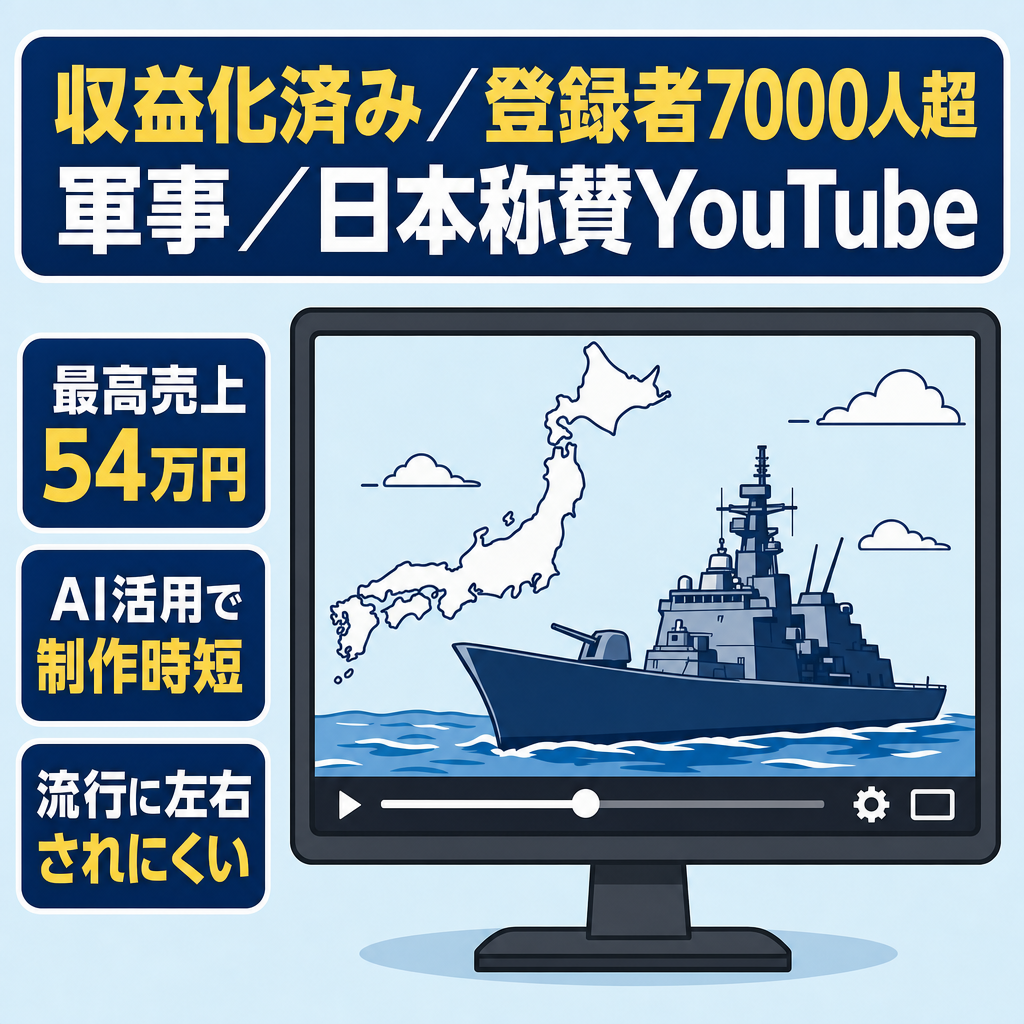 【収益化済み｜登録者7000人越え】軍事・日本称賛YouTubeチャンネル