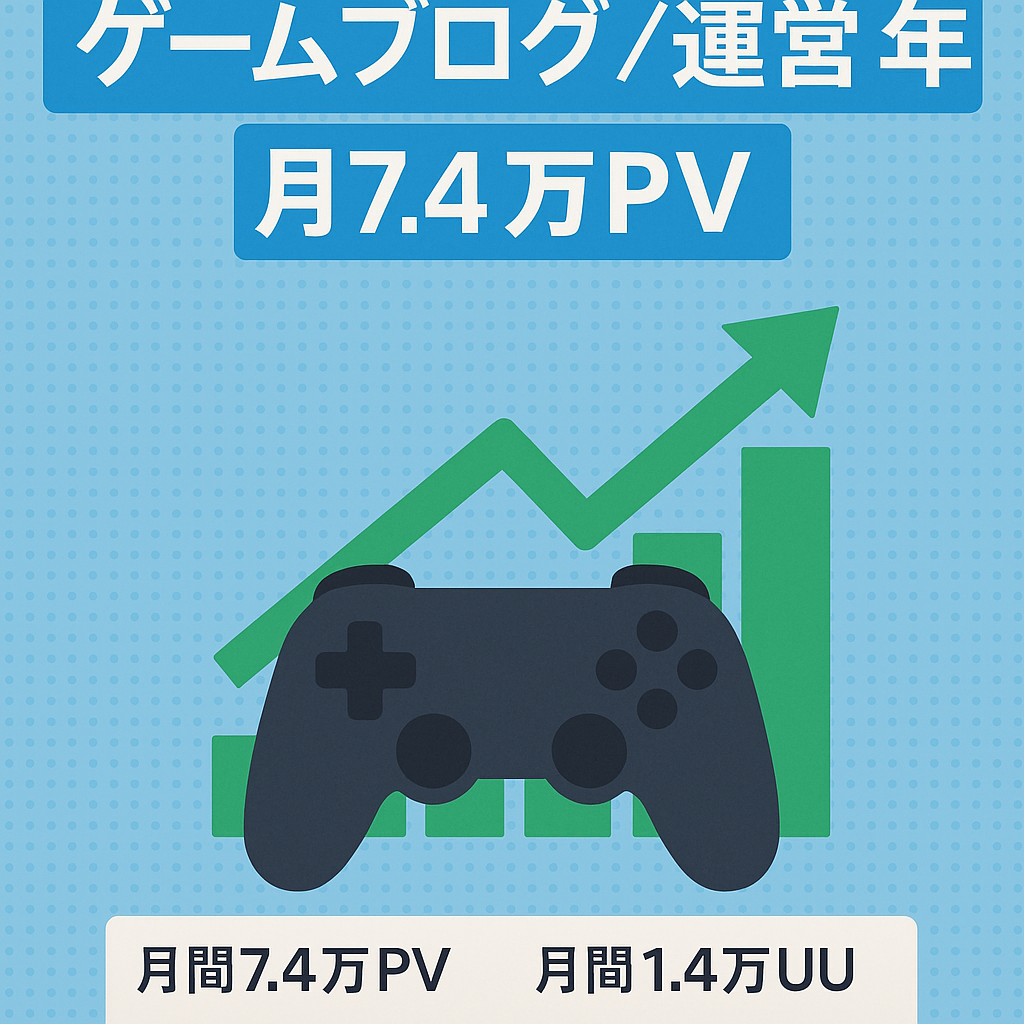 【運営歴4年超】最高74000pv/月 14000uu/月 ゲーム主要ブログ