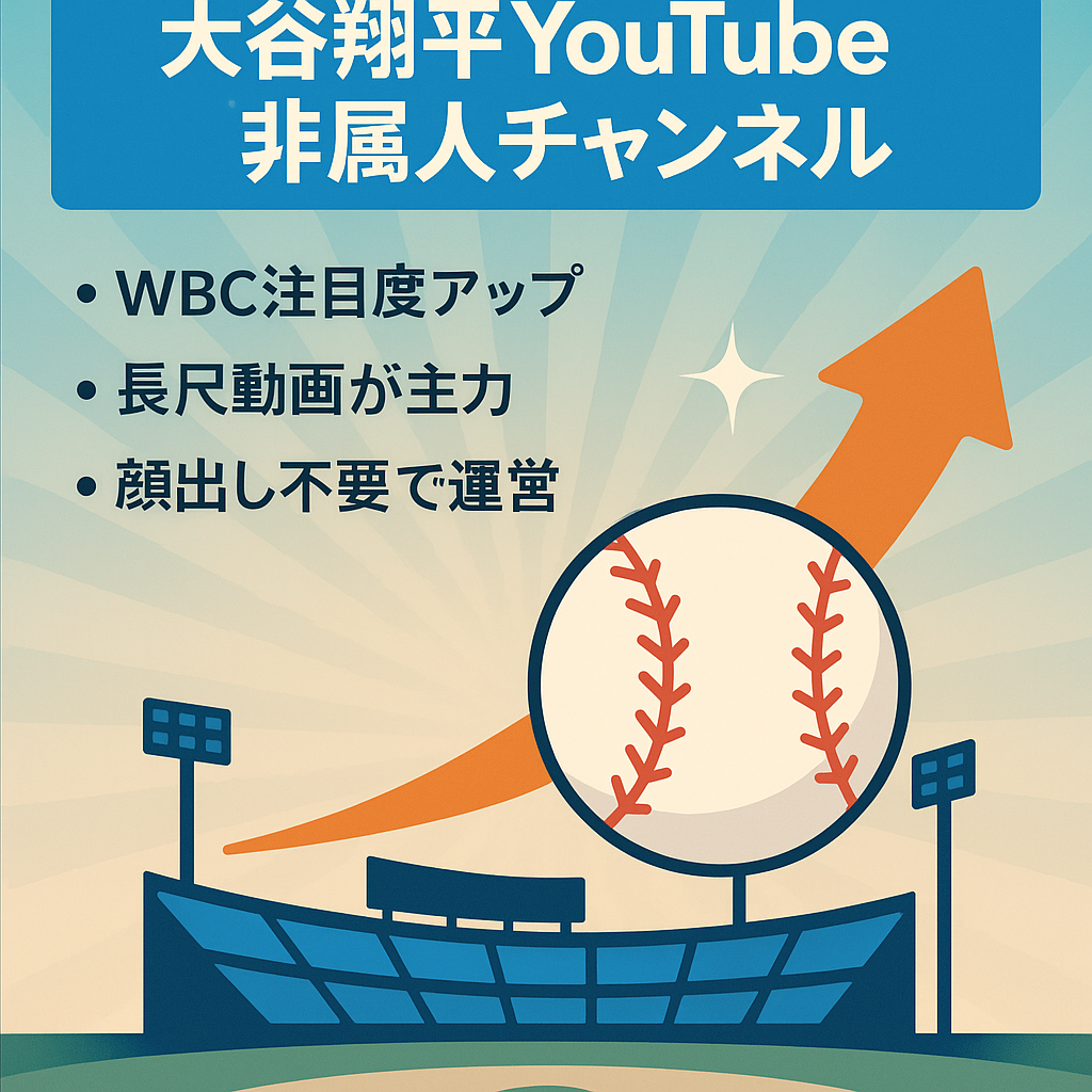 【大谷翔平チャンネル】登録者数1,500人、長尺動画、顔出し不要の非属人チャンネルです。