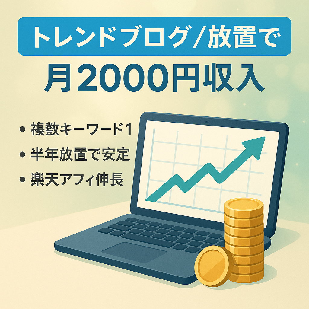 値段交渉あり！【PV数右肩上がりのトレンドブログ❕】放置状態でもアドセンスのみで毎月２０００円前後の収益があり副業におすすめ！楽天アフィリを開始し売上金額上昇中