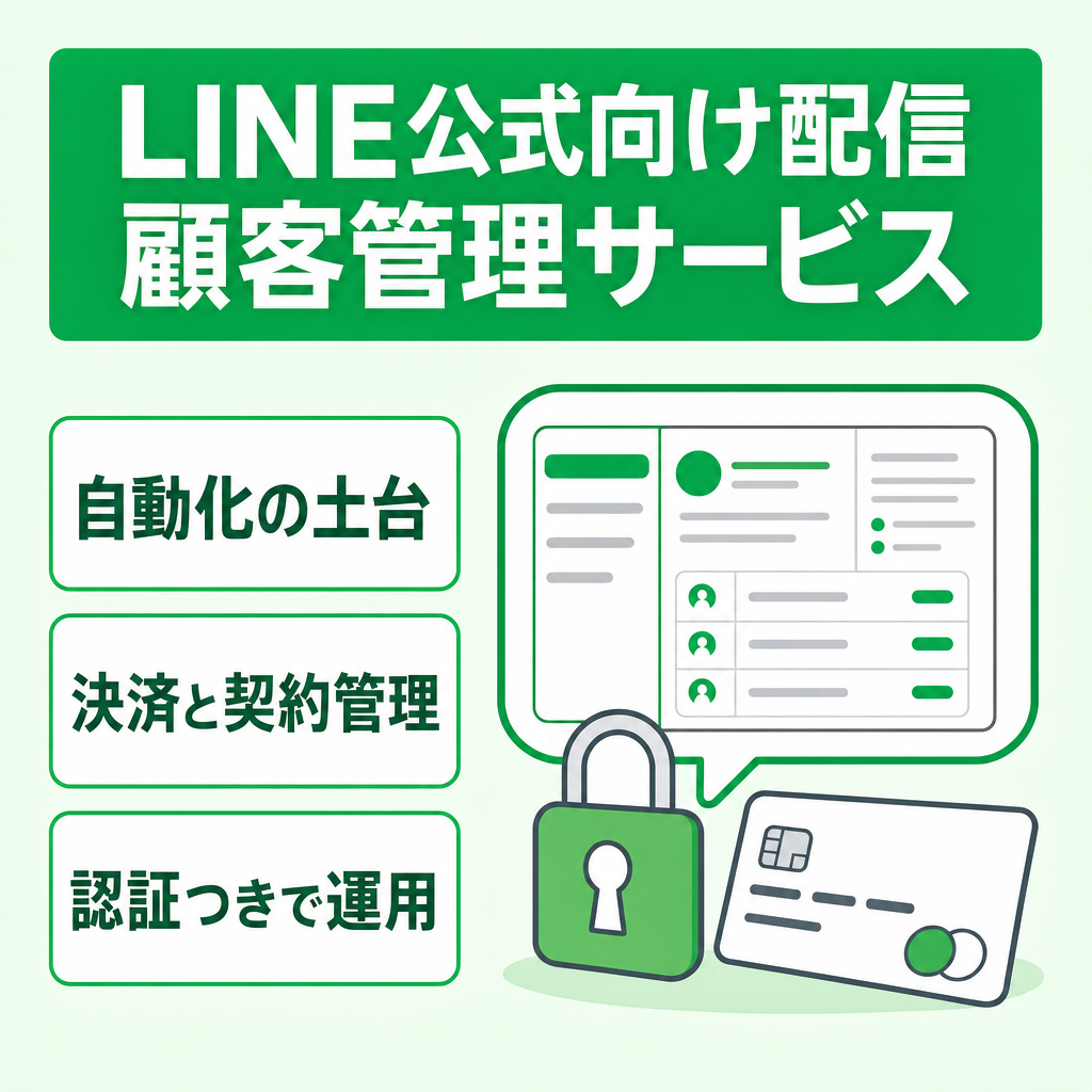 LINE公式アカウント向け顧客管理・一斉配信・ステップ配信SaaS一式
