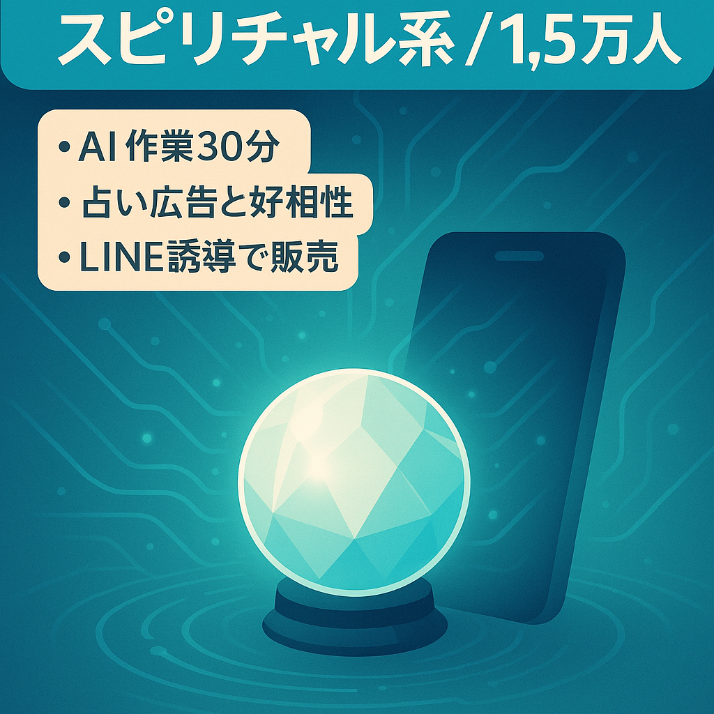 【TikTok1.5万人（属人性なし）】スピリチャル系ジャンル　1投稿約30分