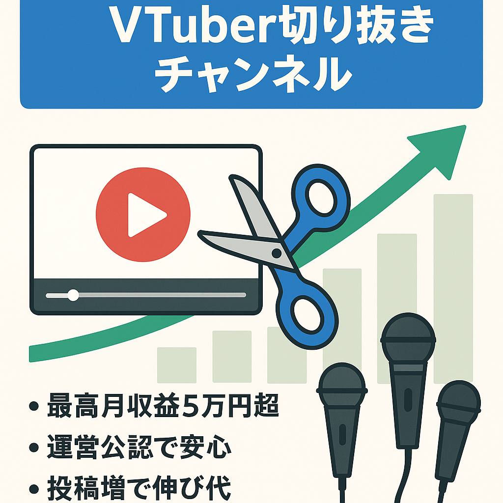 【収益分配なし】グループ系中堅VTuberの切り抜きチャンネル！最高月収益50,000円越え！