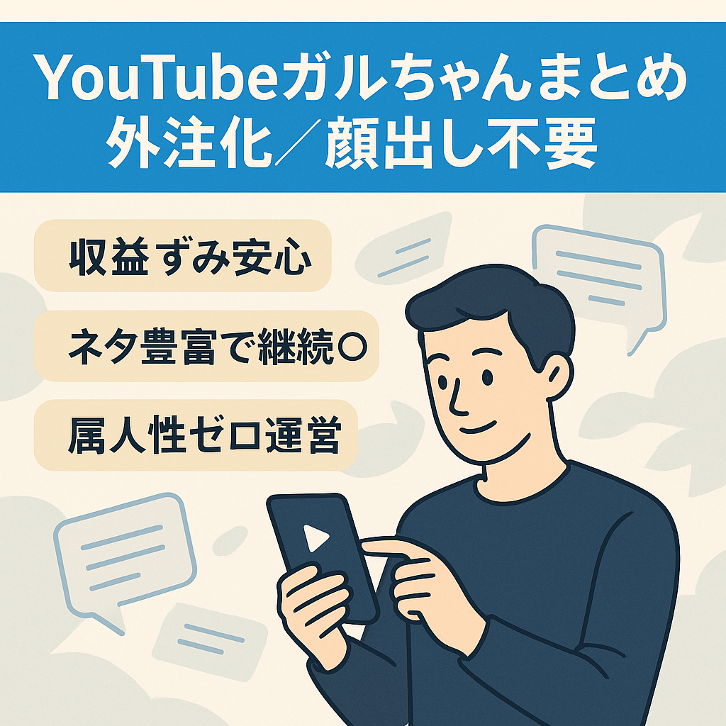 【外注化可能】YouTube ガルちゃんまとめ系【顔出し不要｜属人性なし】