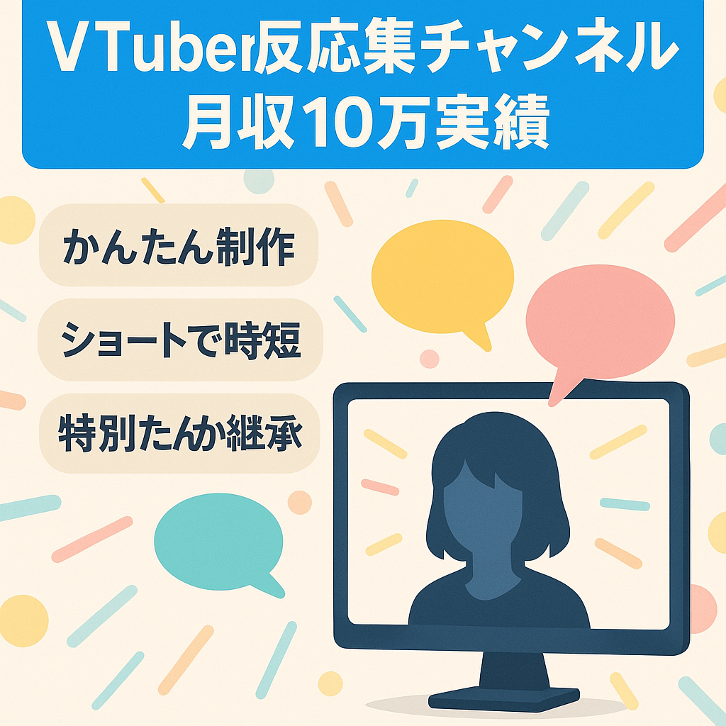 【月収10万実績ありで副業にも◎】Vtuberの反応集チャンネル【訳アリ格安】