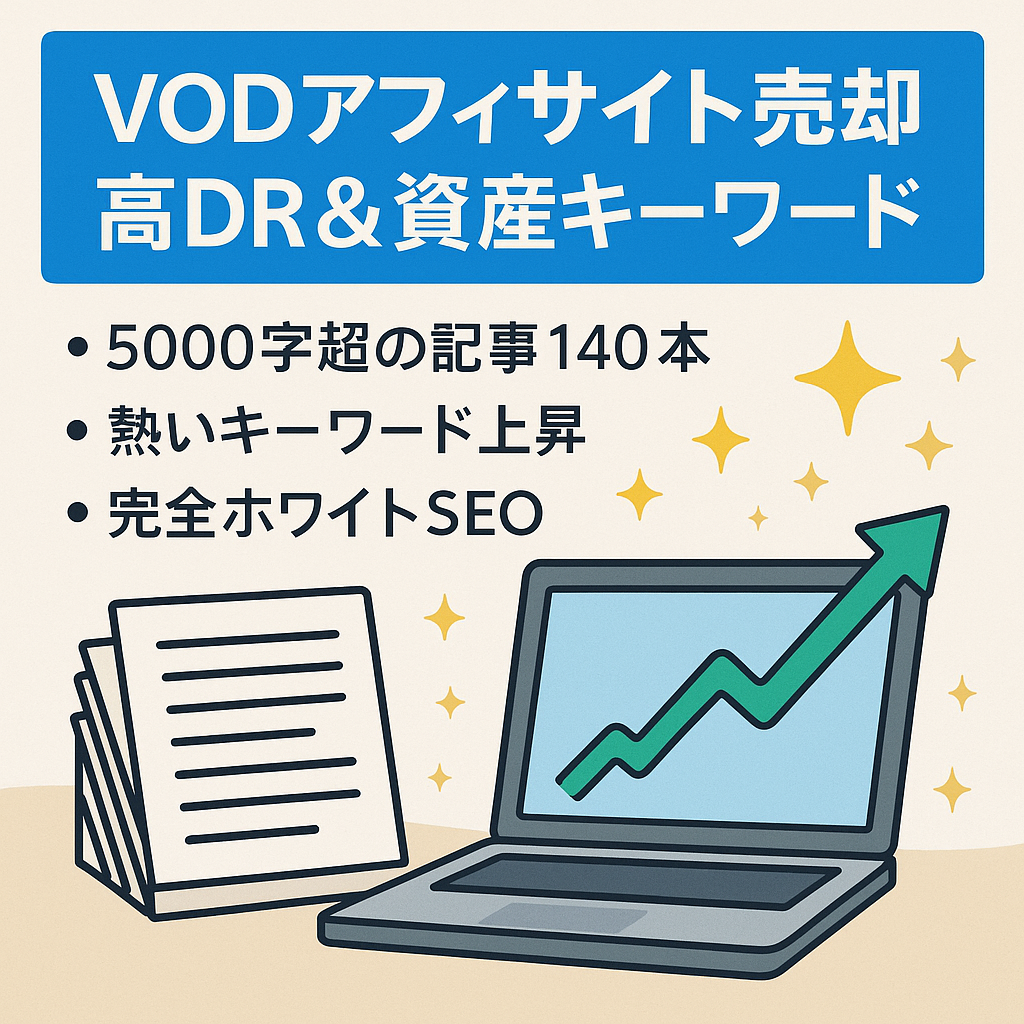 【VODアフィ/高DR/安定性◎】トレンドではなく資産性の高いKWで上位獲得多数
