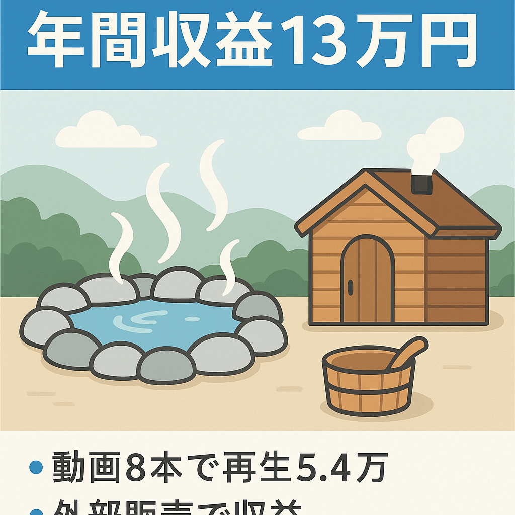 【毎月収益あり※直近年間約13万円】温泉やサウナ紹介のグラビア系チャンネル【登録者600人】