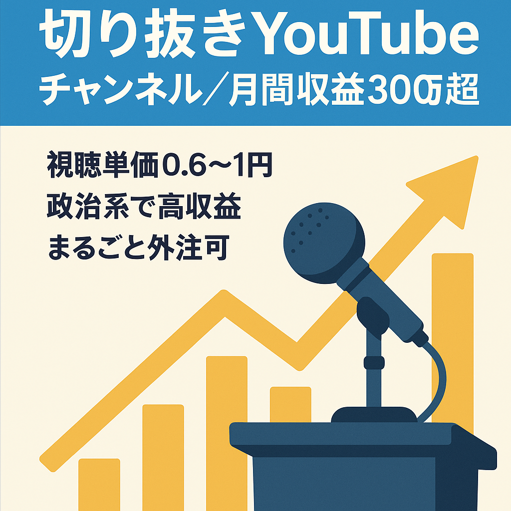 【月間収益平均300万円超え】切り抜きYouTubeチャンネル