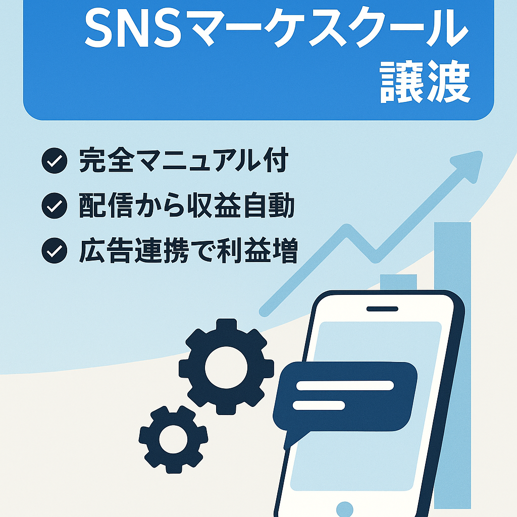 【仕組み構築で自動化】SNSマーケティングスクール譲渡【完全マニュアル付き】