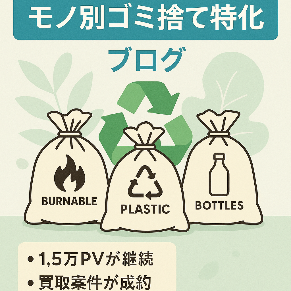 【ノータッチでPV安定】モノや商品別のゴミの捨て方特化ブログ