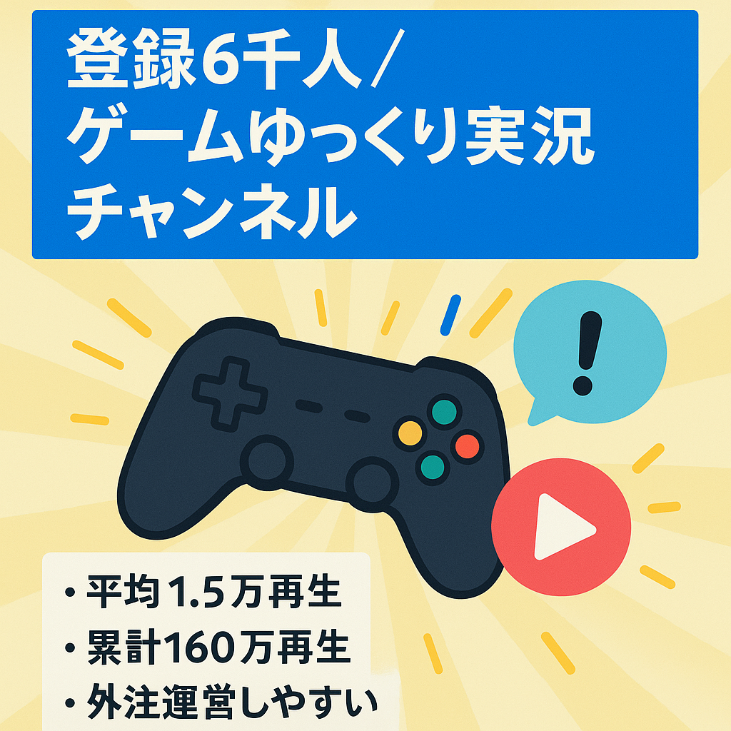【外注化可能】登録者6430人　平均再生回数1.5万回　総再生回数160万回　ゲームゆっくり実況チャンネル
