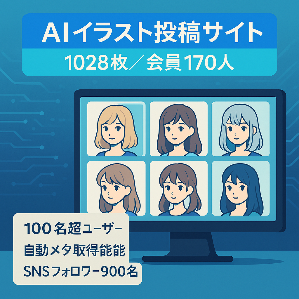【投稿1028枚】AIイラスト専門の投稿サイト（Twitterアカウントも譲渡可能）【会員数170人】