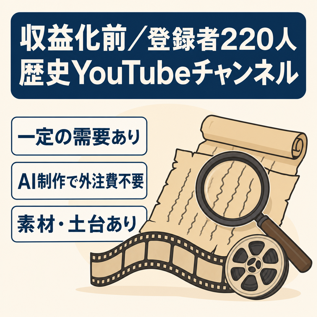 【収益化前・登録者220人】YouTube歴史ミステリーチャンネル