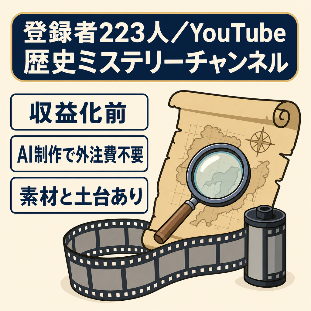 【収益化前・登録者223人】YouTube歴史ミステリーチャンネル