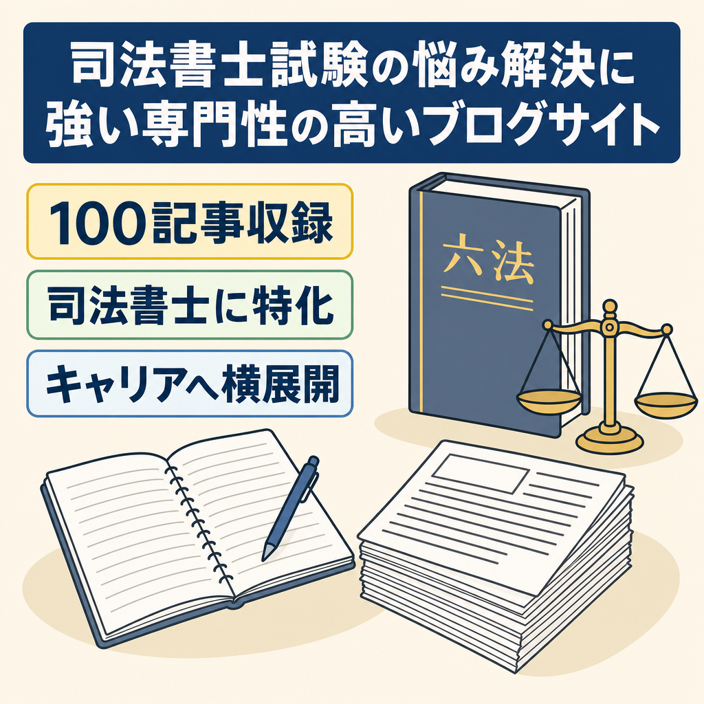 司法書士試験の悩み解決に強い専門性の高いブログサイト