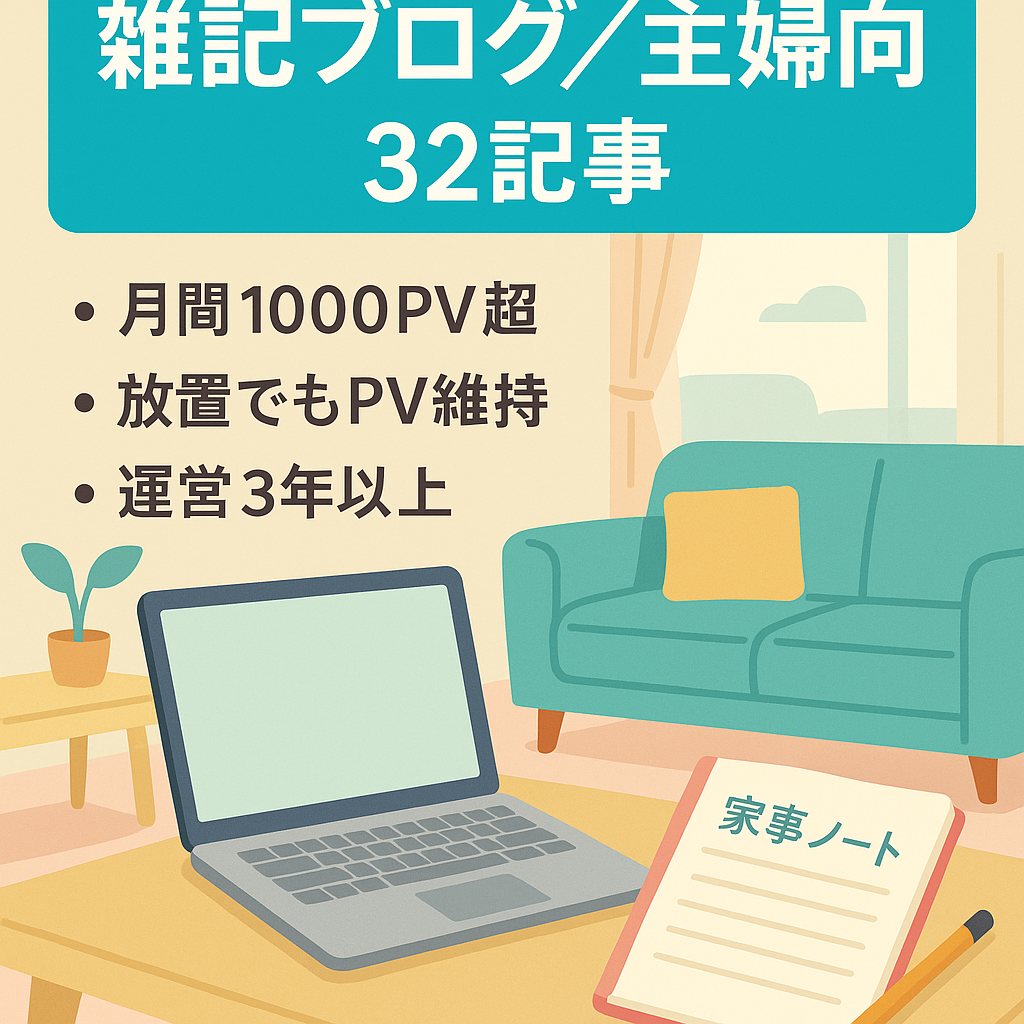 【主婦向けのごちゃ混ぜ雑記ブログ】32記事2年放置でも1000～1200PV/月