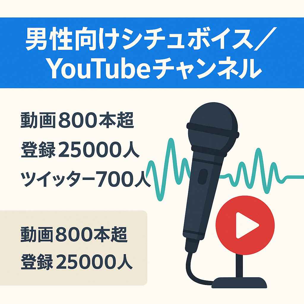 YouTube　男性向けシチュエーションボイスチャンネル　登録者25000人以上