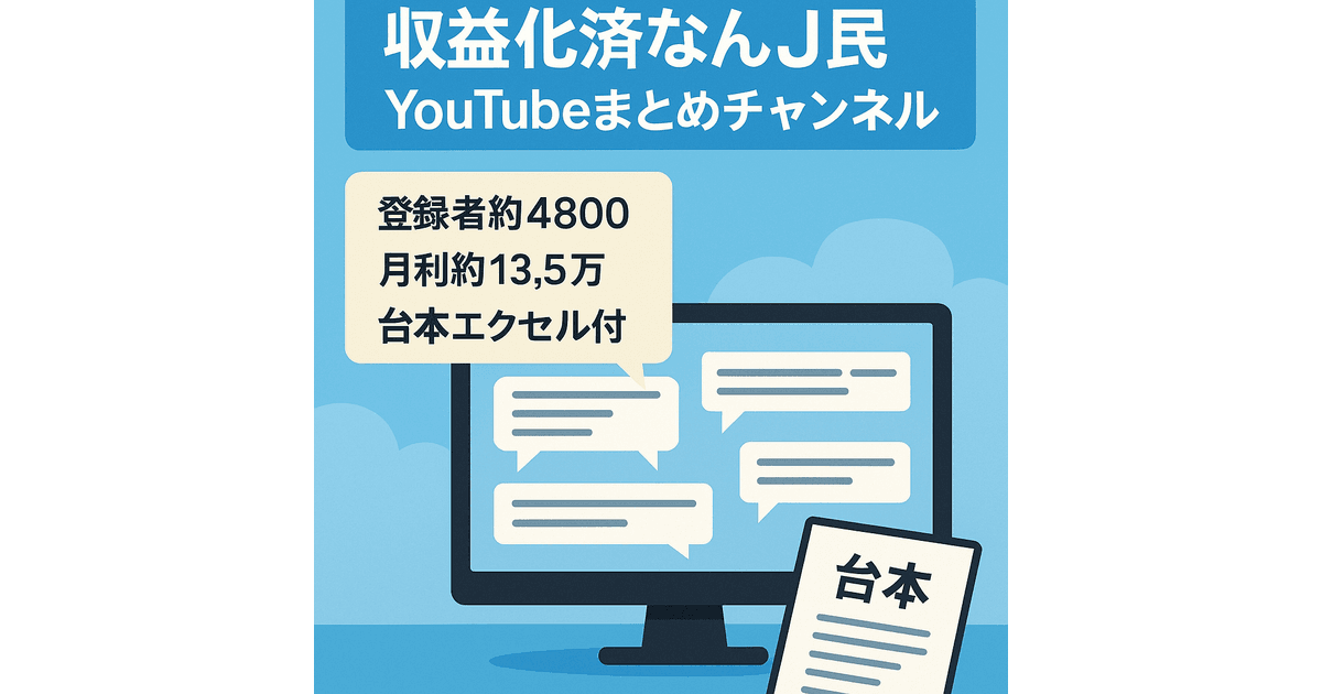 登録者4800人、直近月利13.5万】収益化済！なんJ民Youtubeまとめ 