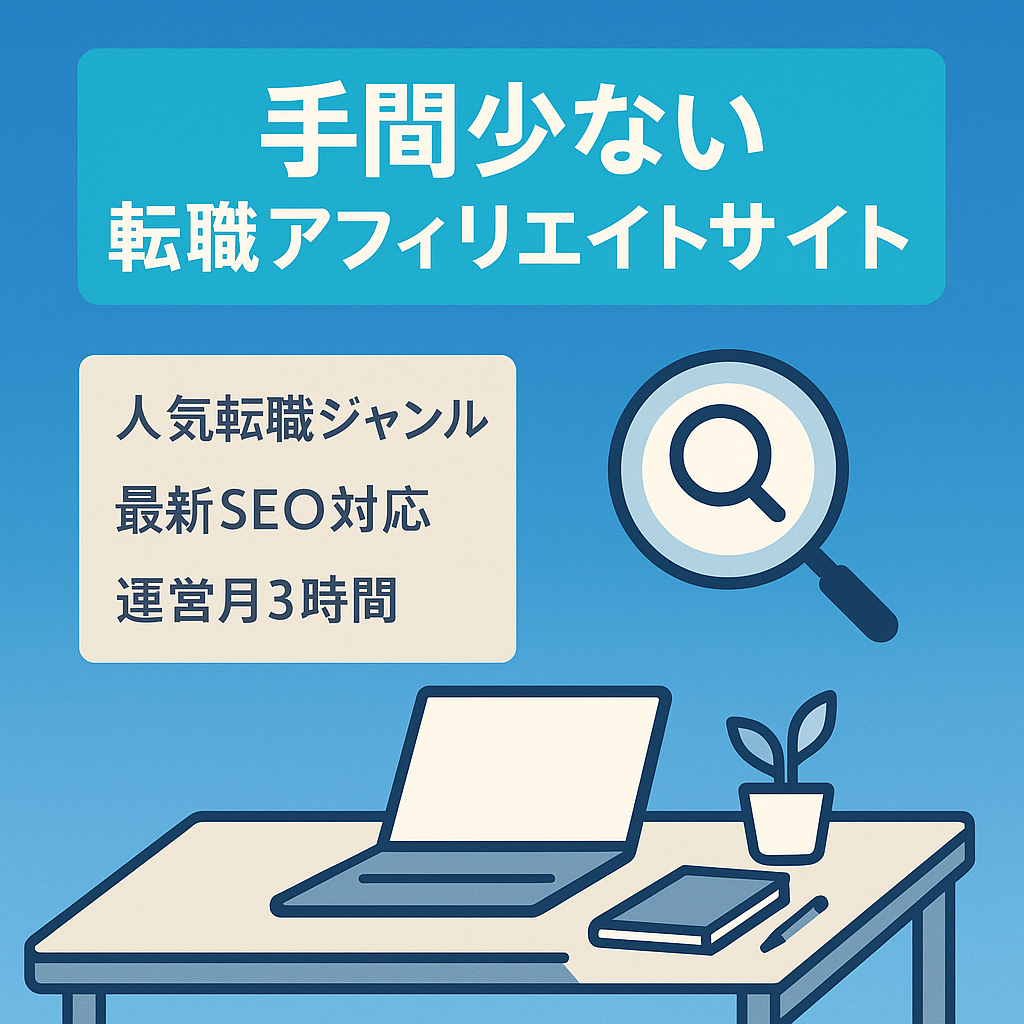 【月10万前後発生】転職アフィリエイトサイト｜手間が少ない｜副業可｜属人性なし｜メディア資産