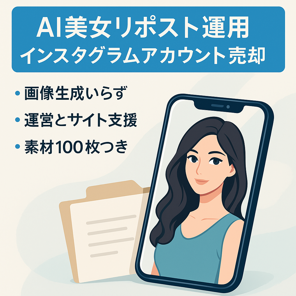 【話題のAI美女アカ◎初心者でもすぐに収益化】リポストで簡単運営【有料会員サイト用の素材も100枚プレゼント。すぐにマネタイズ可能】