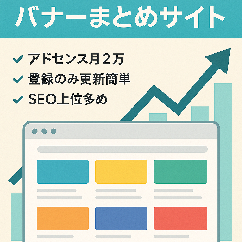 毎月利益約2万前後・バナーまとめサイト【誰でも簡単更新可能】
