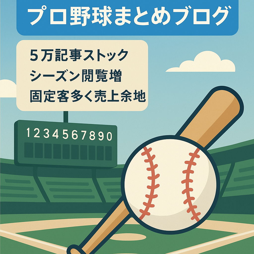 (最終値下げ)【野球まとめTOPクラス】ランキング上位の5chプロ野球球団特化まとめブログ