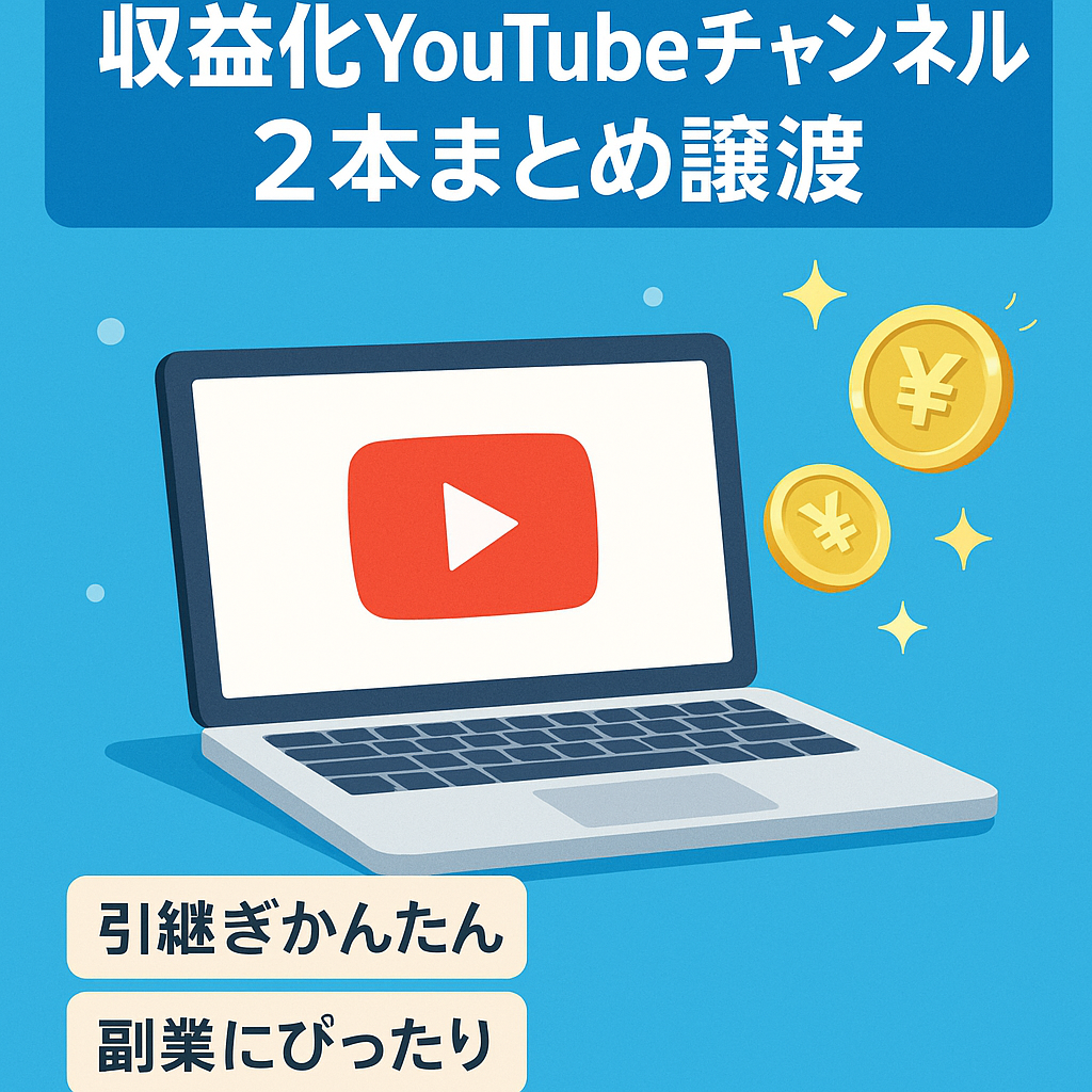 【収益化済みチャンネル＋オマケ訳ありチャンネル】YouTube２チャンネルまとめて譲渡します！値段交渉歓迎！