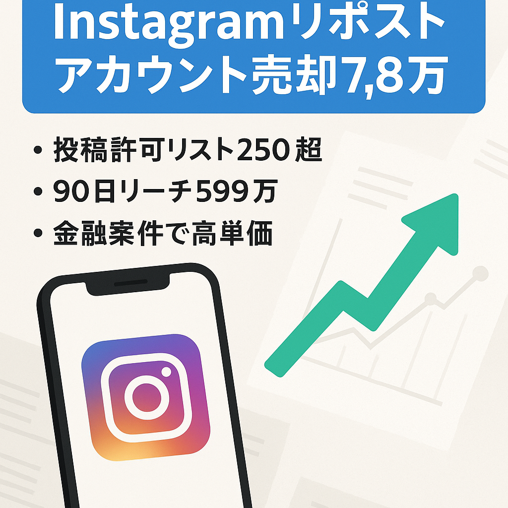 【Instagram総フォロワー7.8万人】ビジネス系リポストメディア、90日リーチ599万以上、インプレッション2,354万以上