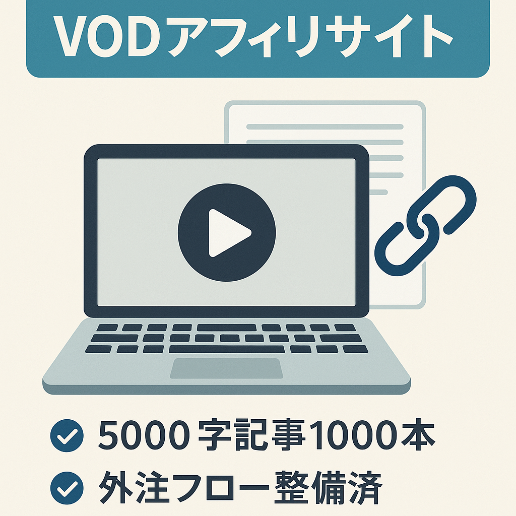 【月平均15万売上】半自動で運営できるVODアフィリ特化サイト