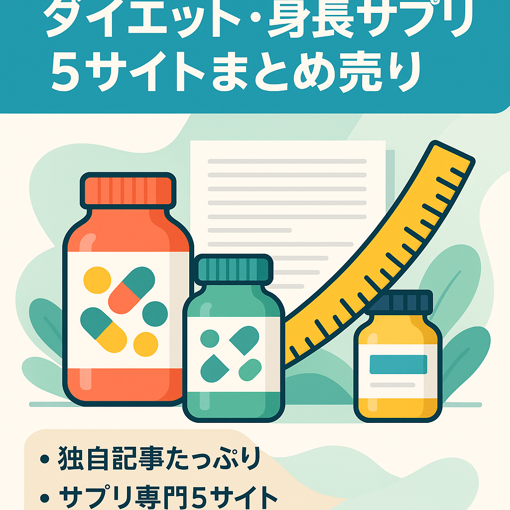 【520記事以上】ダイエット・身長サプリの5サイトまとめ売り