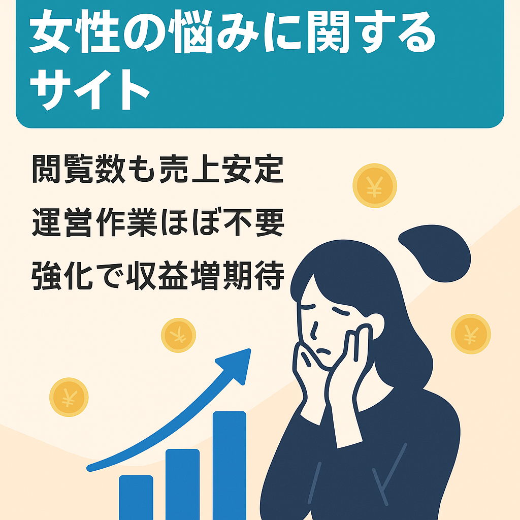 【1年間ほぼ放置で売上50万円】女性の悩みに関するサイト