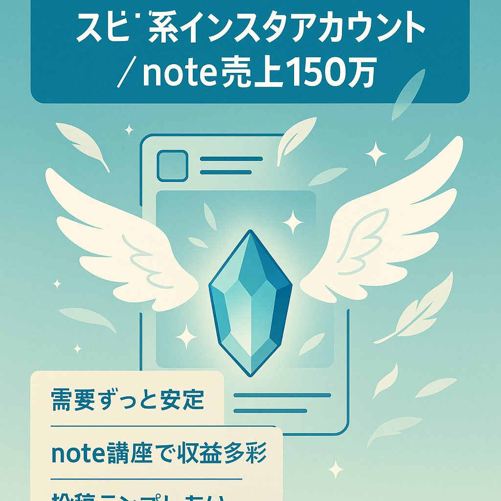 【直近note売上月150万】「スピ系インスタ4万人」大手アカウント