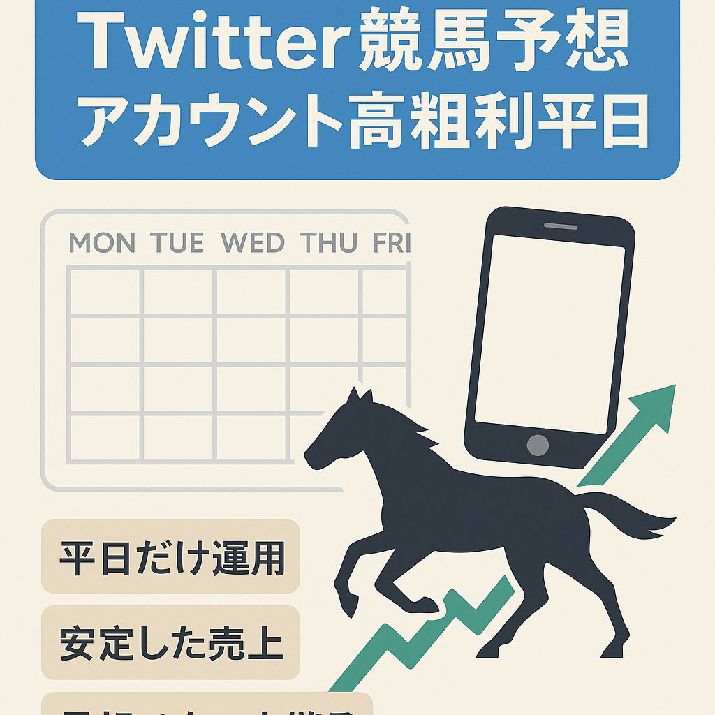 【Twitter】競馬予想アカウント平日のみで高売上高粗利実現