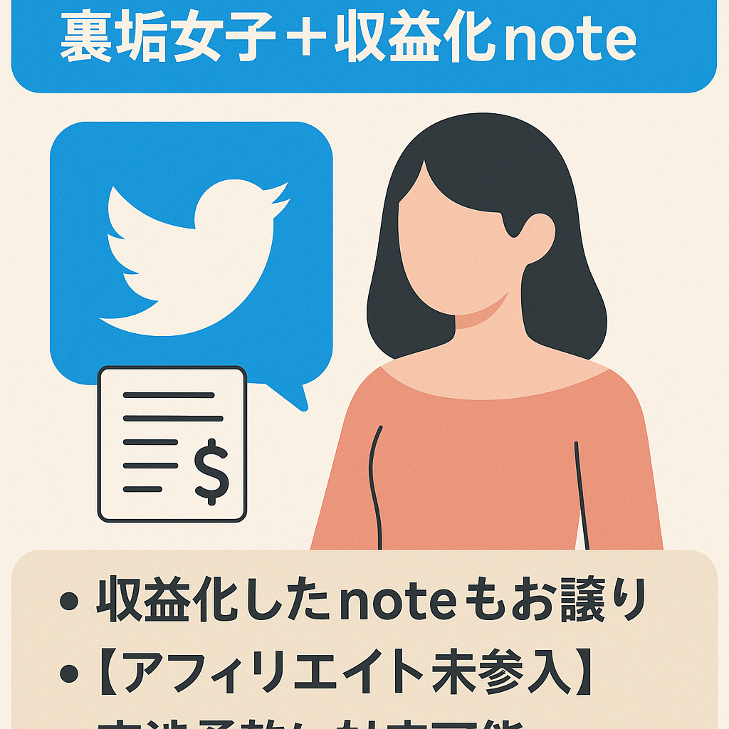 【Twitter(X)SNS総フォロワー1,596人、収益合計24万円】裏垢女子＋収益化note＋収益化サポート