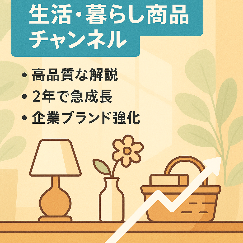 【フォロワー9万人超え】業界トップクラスの生活・暮らし商品チャンネル